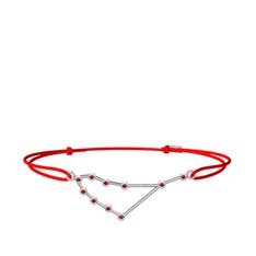 Capricorn Bileklik - Rodolit garnet 18 ayar beyaz altın bileklik #12ip3ny