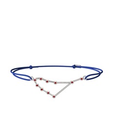 Garnet 14 ayar beyaz altın bileklik