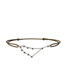 Siyah zirkon 14 ayar beyaz altın bileklik