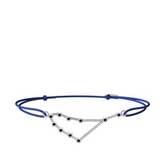 Capricorn Bileklik - Siyah zirkon 18 ayar beyaz altın bileklik #137ifk1