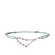 Capricorn Bileklik - Garnet 8 ayar beyaz altın bileklik #13ppzvz