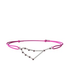 Capricorn Bileklik - Kök yakut 18 ayar beyaz altın bileklik #14c87cm