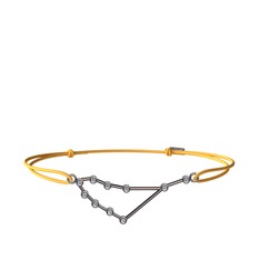 Capricorn Bileklik - Swarovski 925 ayar siyah rodyum kaplama gümüş bileklik #15s8env