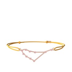 Capricorn Bileklik - Pembe kuvars 18 ayar rose altın bileklik #15zv6pd