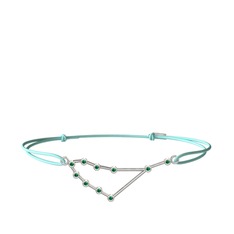 Capricorn Bileklik - Yeşil kuvars 14 ayar beyaz altın bileklik #16q08qn