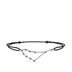 Ametist 14 ayar beyaz altın bileklik