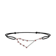 Garnet 14 ayar beyaz altın bileklik