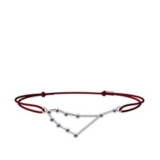 Capricorn Bileklik - Ametist 14 ayar beyaz altın bileklik #17cmjpk