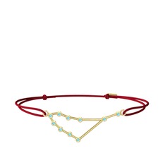 Capricorn Bileklik - Akuamarin 8 ayar altın bileklik #17exoo1