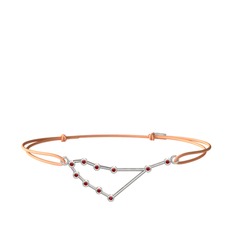 Garnet 8 ayar beyaz altın bileklik