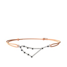 Siyah zirkon 8 ayar beyaz altın bileklik