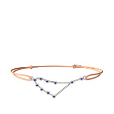 Capricorn Bileklik - Lab safir 8 ayar beyaz altın bileklik #191ki7o