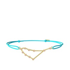 Pembe kuvars 18 ayar altın bileklik