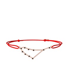 Capricorn Bileklik - Siyah zirkon 925 ayar rose altın kaplama gümüş bileklik #1akcnez