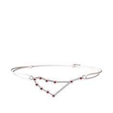 Garnet 8 ayar beyaz altın bileklik