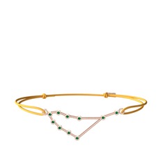 Capricorn Bileklik - Yeşil kuvars 18 ayar rose altın bileklik #1c58dpj