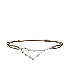 Capricorn Bileklik - Yeşil kuvars 8 ayar beyaz altın bileklik #1c612d