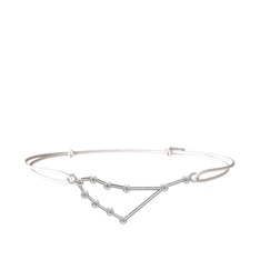 Beyaz zirkon 8 ayar beyaz altın bileklik