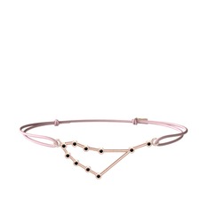 Capricorn Bileklik - Siyah zirkon 18 ayar rose altın bileklik #1gddwfe
