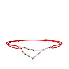 Garnet 18 ayar beyaz altın bileklik