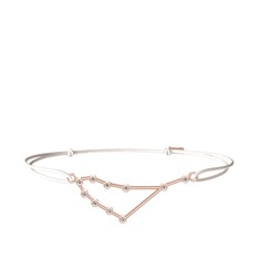 Capricorn Bileklik - Beyaz zirkon 18 ayar rose altın bileklik #1h5jy1w