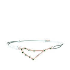 Capricorn Bileklik - Yeşil kuvars 925 ayar rose altın kaplama gümüş bileklik #1hism3t