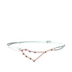 Ametist 925 ayar rose altın kaplama gümüş bileklik