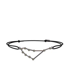 Capricorn Bileklik - Peridot 925 ayar siyah rodyum kaplama gümüş bileklik #1ho4ut2