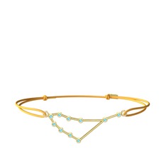 Capricorn Bileklik - Akuamarin 8 ayar altın bileklik #1jr4qm4