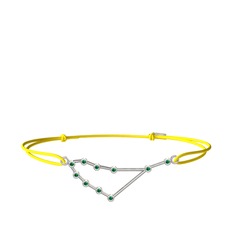 Capricorn Bileklik - Yeşil kuvars 14 ayar beyaz altın bileklik #1jrqjew