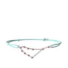 Rodolit garnet 14 ayar beyaz altın bileklik