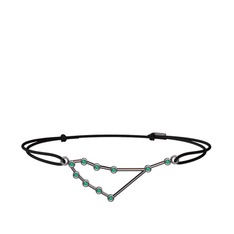 Capricorn Bileklik - Kök zümrüt 925 ayar siyah rodyum kaplama gümüş bileklik #1ki32if