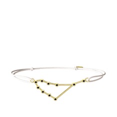 Capricorn Bileklik - Siyah zirkon 18 ayar altın bileklik #1kxazgc