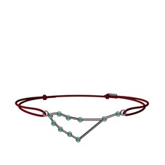 Capricorn Bileklik - Kök zümrüt 925 ayar siyah rodyum kaplama gümüş bileklik #1kypa47