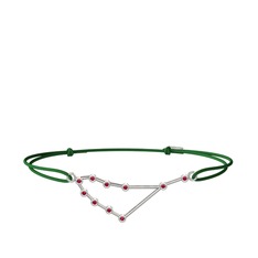 Capricorn Bileklik - Rodolit garnet 18 ayar beyaz altın bileklik #1lduvdf