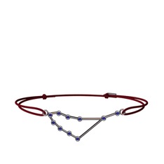 Capricorn Bileklik - Lab safir 925 ayar siyah rodyum kaplama gümüş bileklik #1lletlc