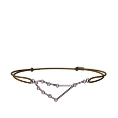 Capricorn Bileklik - Pembe kuvars 925 ayar siyah rodyum kaplama gümüş bileklik #1oenghg