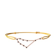 Siyah zirkon 8 ayar rose altın bileklik
