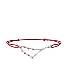 Capricorn Bileklik - Rodolit garnet 8 ayar beyaz altın bileklik #1ovsdls