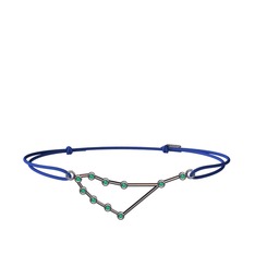 Kök zümrüt 925 ayar siyah rodyum kaplama gümüş bileklik