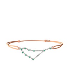 Capricorn Bileklik - Kök zümrüt 925 ayar gümüş bileklik #1pnp60e