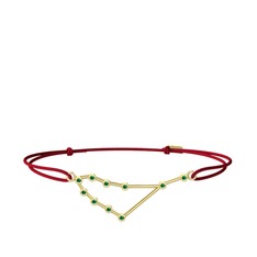 Capricorn Bileklik - Yeşil kuvars 925 ayar altın kaplama gümüş bileklik #1q6dm0r