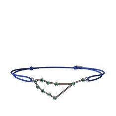 Capricorn Bileklik - Yeşil kuvars 925 ayar siyah rodyum kaplama gümüş bileklik #1rol3aa