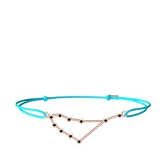 Capricorn Bileklik - Siyah zirkon 18 ayar rose altın bileklik #1sg7to7