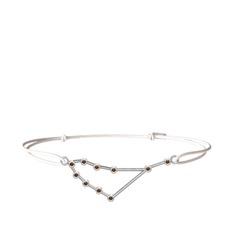 Dumanlı kuvars 18 ayar beyaz altın bileklik