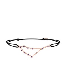 Capricorn Bileklik - Ametist 14 ayar rose altın bileklik #1tzluqm