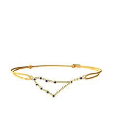 Capricorn Bileklik - Lab safir 8 ayar altın bileklik #1uxyrtc