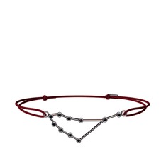 Capricorn Bileklik - Siyah zirkon 925 ayar siyah rodyum kaplama gümüş bileklik #1v73my7