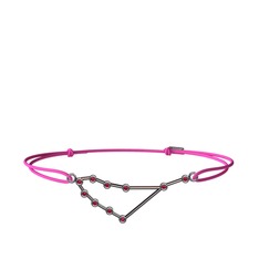 Rodolit garnet 925 ayar siyah rodyum kaplama gümüş bileklik