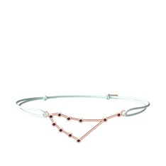 Kök yakut 925 ayar rose altın kaplama gümüş bileklik